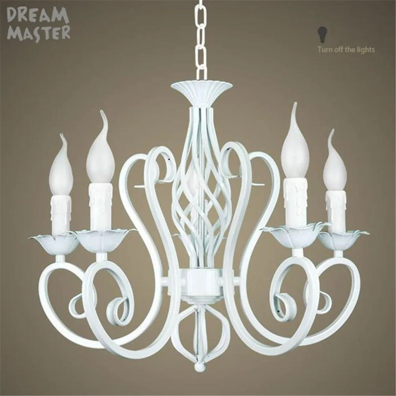 Axyaa Nordic Wrough Iron Chandelier for Living Room Bedroom Foyer Lighting