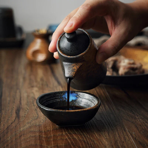 Axya Retro Seasoning Set: Soy Sauce, Toothpick & Pepper Bottle