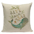 Colorful Fish Pattern Linen Cushion Cover by Axyaa
