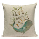 Colorful Fish Pattern Linen Cushion Cover by Axyaa