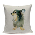 Animal Dog Cushion Cover French Bulldog Pug Pillowcase Woven Linen Decor Home Axyaa