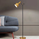 Axyaa Copper Iron Art Floor Lamp with Gold Lampshade E27 Light for Living Room