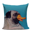 Axyaa Pug Dog Square Cushion Cover 45x45cm Home Decor