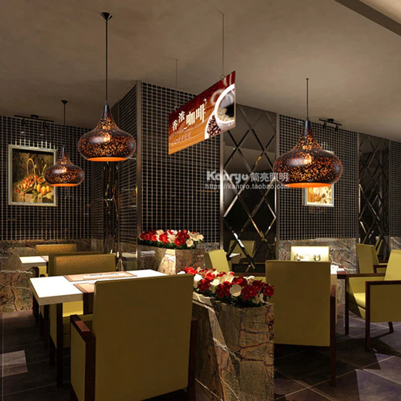 Axyaa Nordic Loft Retro Rust Pendant Light for Bar & Restaurant