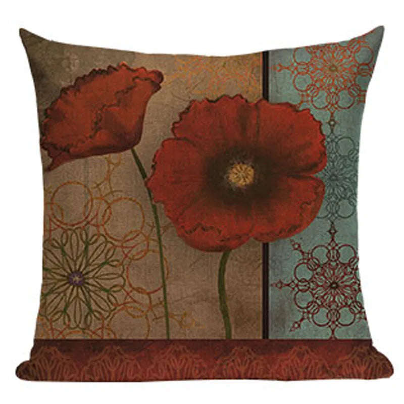 Retro Flower Cushion Cover - Axyaa Brand - Home Decor Luxury Pillows