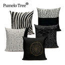 Axyaa Geometric Wave Dots Line Spring Cushion Cover - Black White - Custom Home Decor Pillow Cover