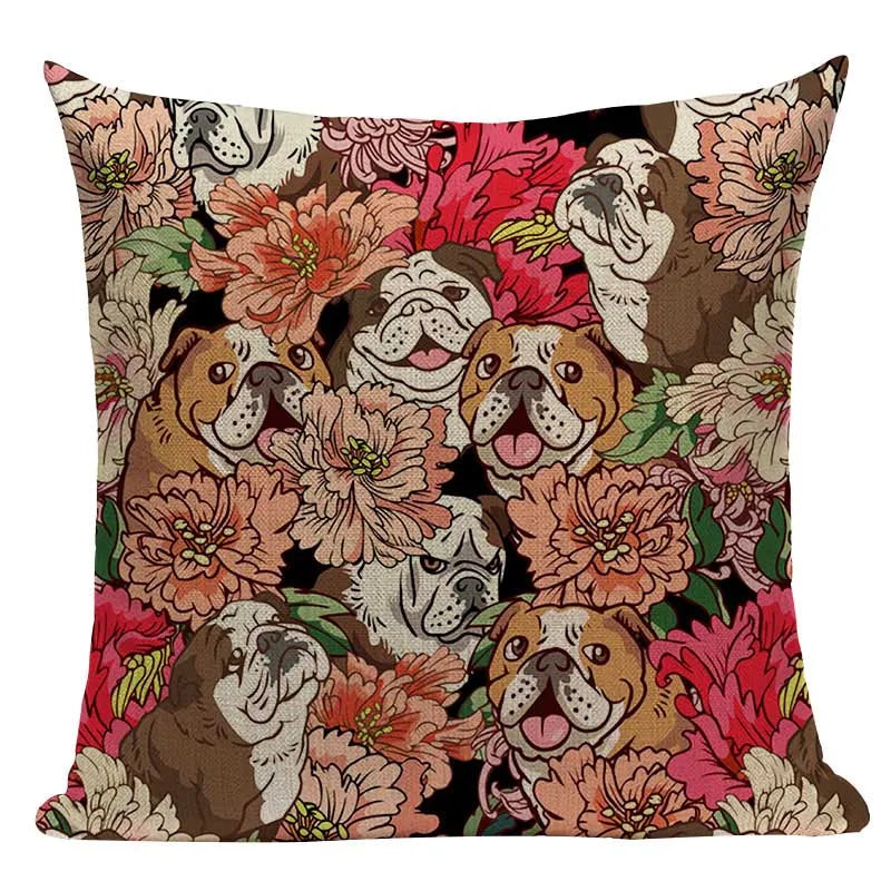 Axyaa Pug Dog Cat Bird Cushion Cover Sleep Dog Throw Pillow Cover