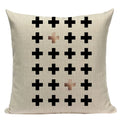 Axyaa Striped Geometric Cushion Cover 45x45cm in Black, Blue