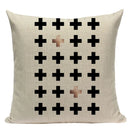 Axyaa Striped Geometric Cushion Cover 45x45cm in Black, Blue