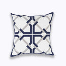 Axyaa Geometric Blue Embroidered Cushion Cover, 45x45cm, Home Decor