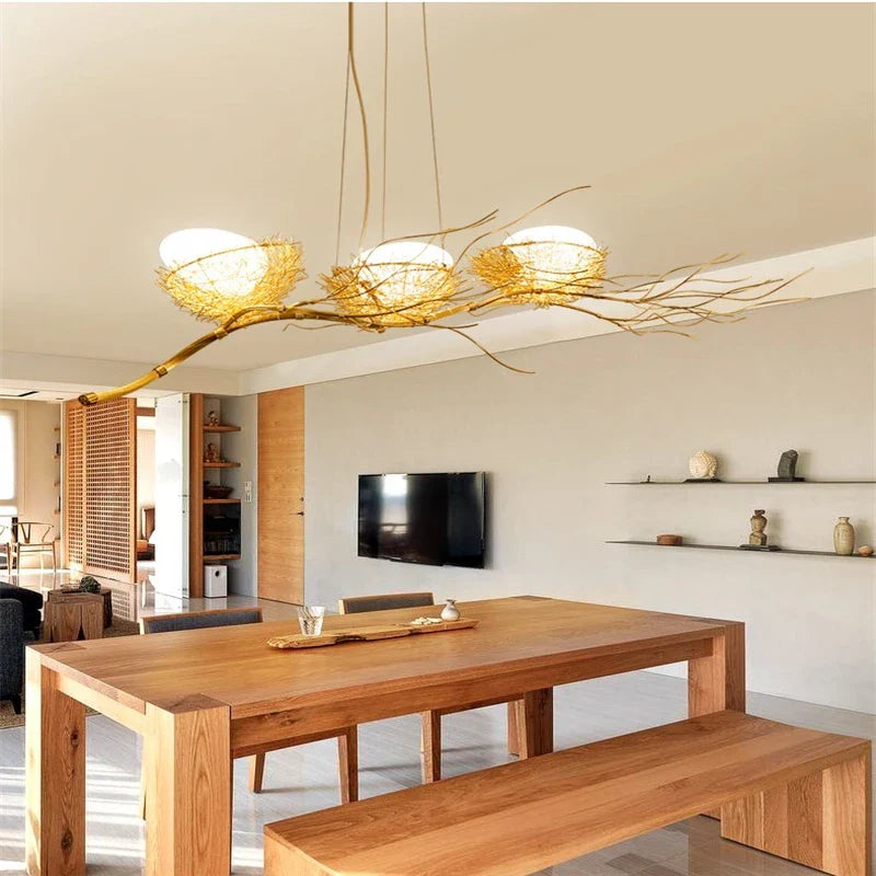 Axyaa Nordic Bird's Nest LED Chandelier - Romantic Cafe & Restaurant Lighting