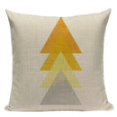 Nordic Geometric Deer Cushion Cover - Axyaa Yellow Heart Throw Pillow Case