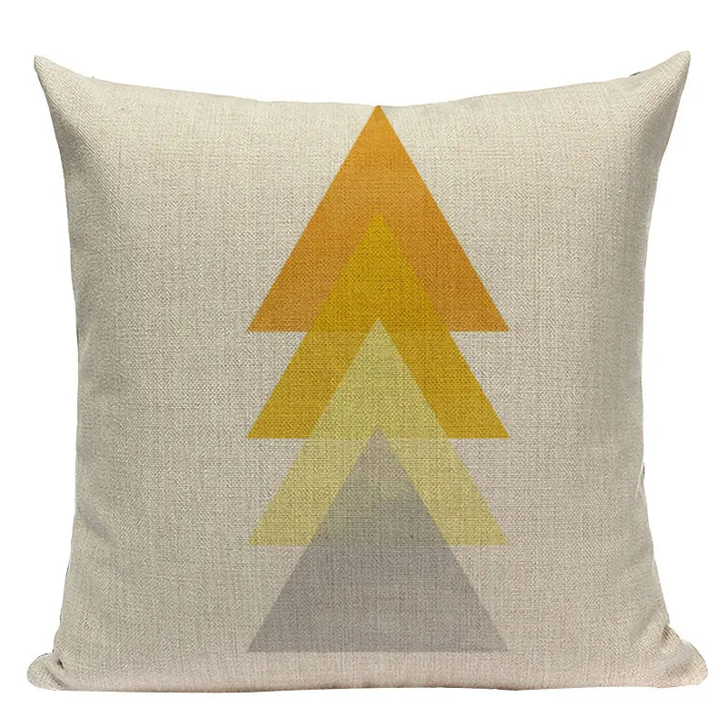 Nordic Geometric Deer Cushion Cover - Axyaa Yellow Heart Throw Pillow Case