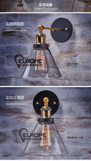 Industrial Retro Wall Sconce by Axyaa with Glass Lampshade, Vintage Loft Fixtures