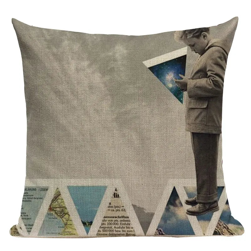 Axyaa Geometric Cushion Covers - Monkey Horse Print, Custom Home Décor, Throw Pillows