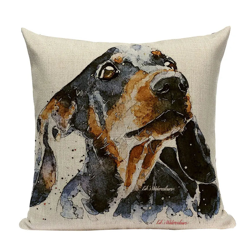 Axyaa Cute Dog Pillow Cases Cartoon Animal Decorative Pillows for Couch