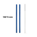 Axyaa Stainless Steel Colorful Bent Straws Set with Cleaner Brush