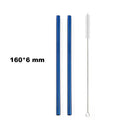 Axyaa Stainless Steel Colorful Bent Straws Set with Cleaner Brush
