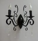 Axyaa Double-Headed Metal Crystal Wall Lamp with E14 Candle Light