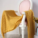Axyaa Knitted Throw Blanket Grey Yellow Black, Diamond Acrylic 130x170cm