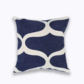 Axyaa Geometric Blue Embroidered Cushion Cover, 45x45cm, Home Decor