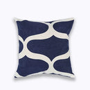 Axyaa Geometric Blue Embroidered Cushion Cover, 45x45cm, Home Decor