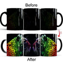 Axyaa Color-Changing Mug – Wolf Tiger Panther Design – Ideal Birthday Gift for Coffee Lovers.