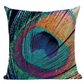 Axyaa Velvet Peacock Print Cushion Cover - Simple Linen Home Decor