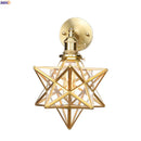 Axyaa Vintage Copper Wall Lamp Star Glass LED Wall Lights Fixtures