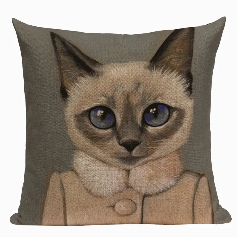 Axyaa Meow Star Cat Cushion Cover 45x45cm - Cute Cartoon Animal Design