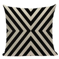 Geometric Meditation Decorative Throw Pillow Cover Axyaa Black White Linen Square Case