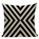 Geometric Meditation Decorative Throw Pillow Cover Axyaa Black White Linen Square Case