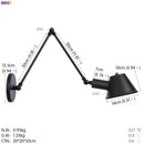 Axyaa Vintage Retro Swing Arm Wall Lamp for Bedroom & Bathroom Lighting