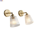 Axyaa Copper Glass LED Wall Light for Bedroom Bathroom Mirror, Retro Vintage Sconce