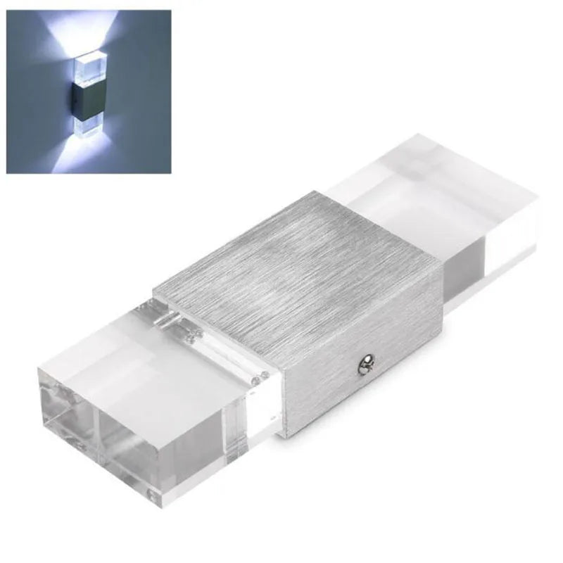 Axya 6W LED Wall Light with Crystal Shade and Aluminum Case