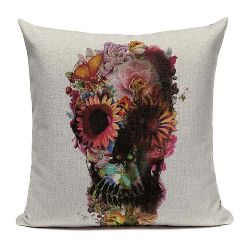 Axyaa Mexican Skull Cushion Covers: High-Quality Black Throw Pillow Cases