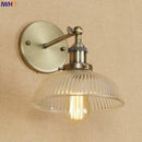 Axyaa Vintage Brass Swing Arm Wall Sconce Glass Industrial Wall Light