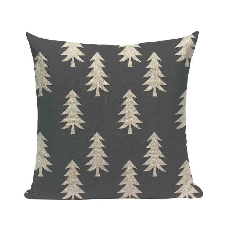 Axyaa Woven Flower Tree Cushion Cover - Black & White Decorative Pillowcase