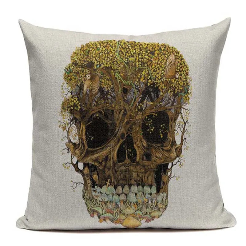 Axyaa Mexican Skull Cushion Covers: High-Quality Black Throw Pillow Cases