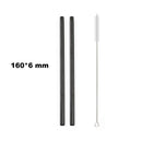 Axyaa Stainless Steel Colorful Bent Straws Set with Cleaner Brush