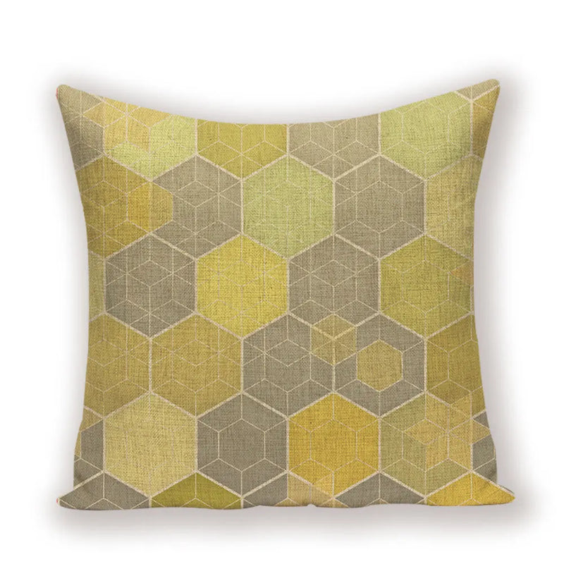 Geometric Linen Cushion Cover for Home Decor - Axyaa's Stylish Throw Pillow Case