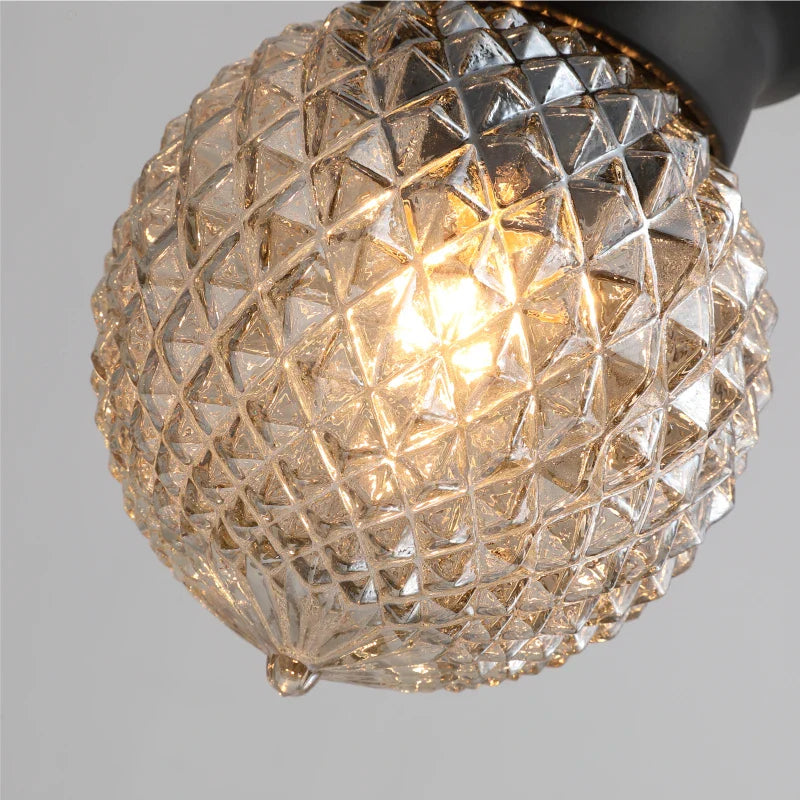 Axyaa Round Glass LED Ceiling Light Fixture for Kitchen Hallway Balcony Corridor