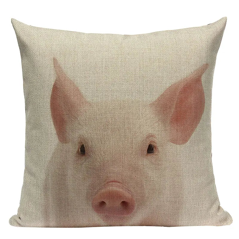 Axyaa Deer Print Cushion Cover 45x45cm Sofa Car Decor Pillow