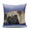 Animal Dog Cushion Cover French Bulldog Pug Pillowcase Woven Linen Decor Home Axyaa