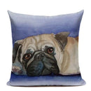 Animal Dog Cushion Cover French Bulldog Pug Pillowcase Woven Linen Decor Home Axyaa
