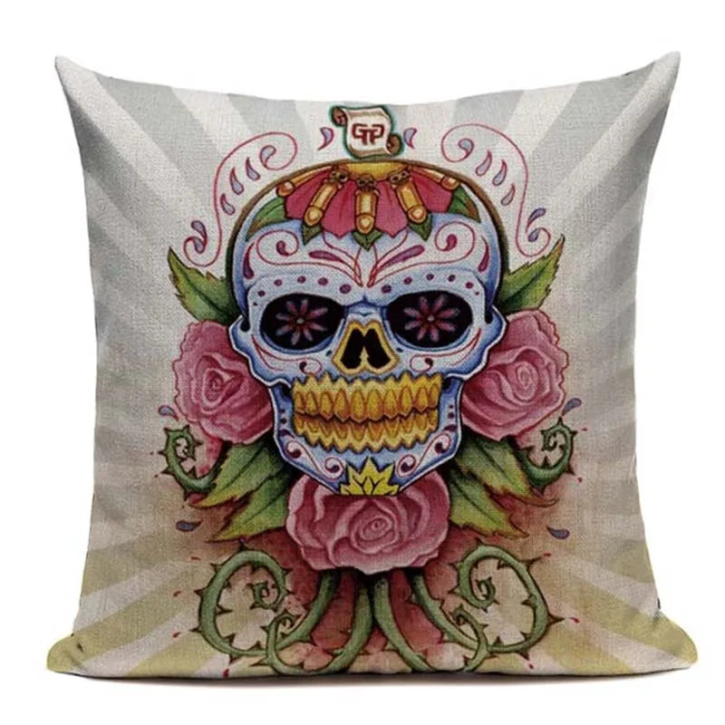 Axyaa Mexican Skull Cushion Covers: High-Quality Black Throw Pillow Cases