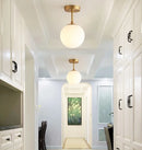 Axyaa Nordic Glass Ball LED Ceiling Lights Copper Vintage Ceiling Lamps