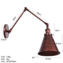 Axyaa Antique Adjustable Iron Loft Wall Sconce LED Industrial Wall Lights