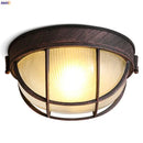 Axyaa Round LED Ceiling Light Fixture Vintage Retro Country Style