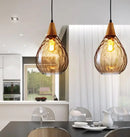 Axyaa Nordic Glass LED Pendant Lamp: Vintage Glass Ball Hanging Light Fixtures